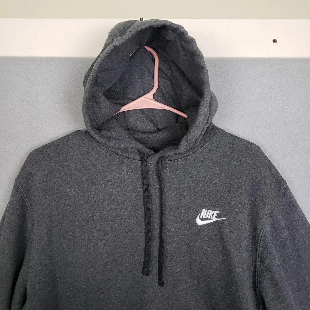 Nike Kids S Logo Swoosh Hoodie Sweatshirt Classic Gray Sporty Athleisure‎ Lounge